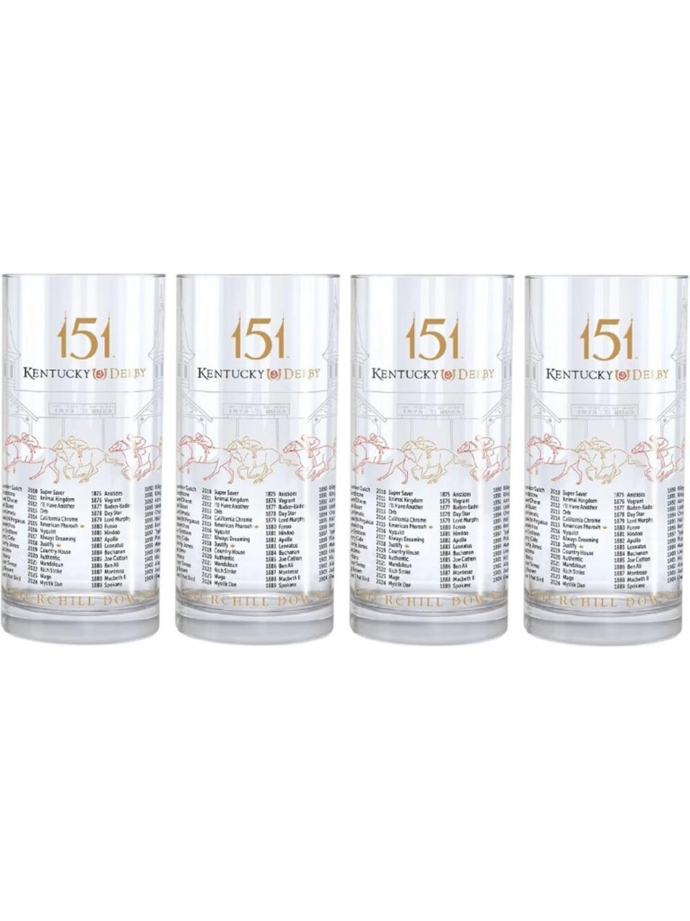 2025 Mint Julep Glass Set - 12oz, 4 Pieces for Derby Celebration & Collectors
